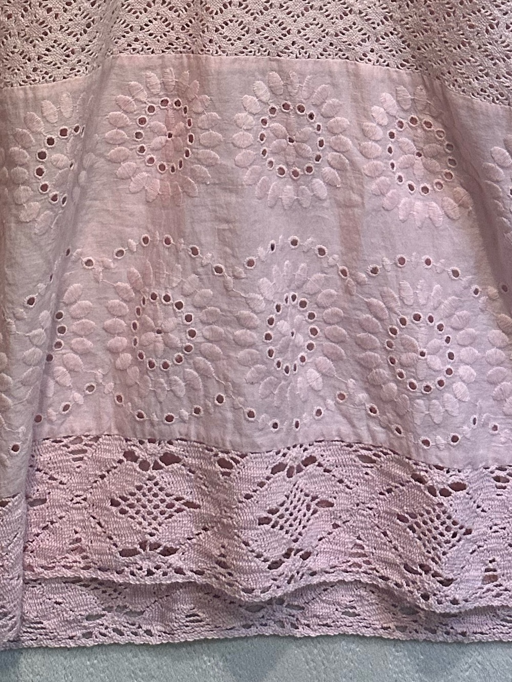 Calypso St. Barth Rondinara Pink Eyelet Crochet Tunic Dress - Women Sz M Resort - Picture 4 of 16